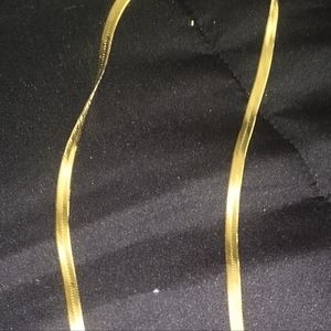 21 in sterling silver gold plated herringbone necklace